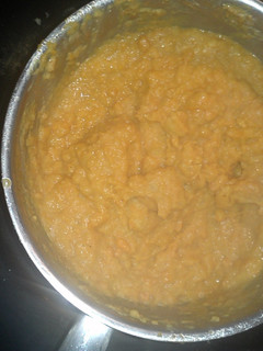 A picture of amazing sweet potatoe/ yam mash.