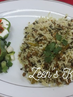 A picture of Spring Onion Kheema Biryani.