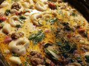 A picture of tortellini soup