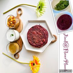 Beetroot Spinach Thepla A picture of Beetroot Spinach Thepla.