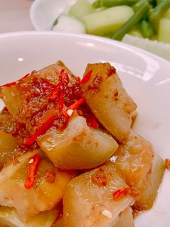 Hình của món Bầu sao kho tương Bần.