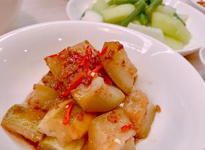 Hình của món Bầu sao kho tương Bần.