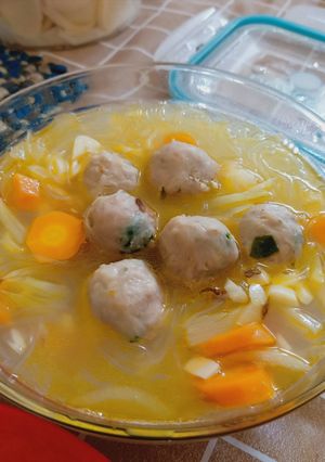 Foto resep Sup bihun bakso wortel