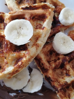 Una foto de Waffle de proteína 🧇🧀