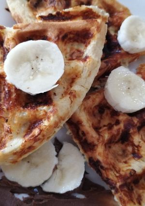 Una foto de Waffle de proteína 🧇🧀