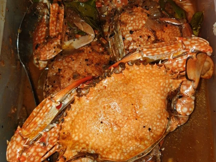 Cara Gampang Membuat Resep Kepiting Rajungan lada hitam yang Uenak Anti Ribet, Uenak Banget