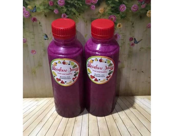 Diet Juice Dragon Fruit Purple Cabbage Kiwi Plum