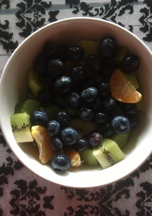 A picture of Fruit bowl 🍊🥝.