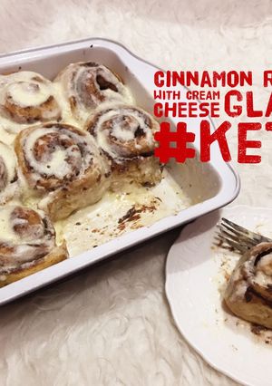 A picture of Keto Cinnamon Rolls with Cream Cheese Glaze.