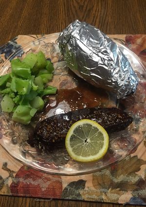A picture of Marinated Flat Iron Steaks.