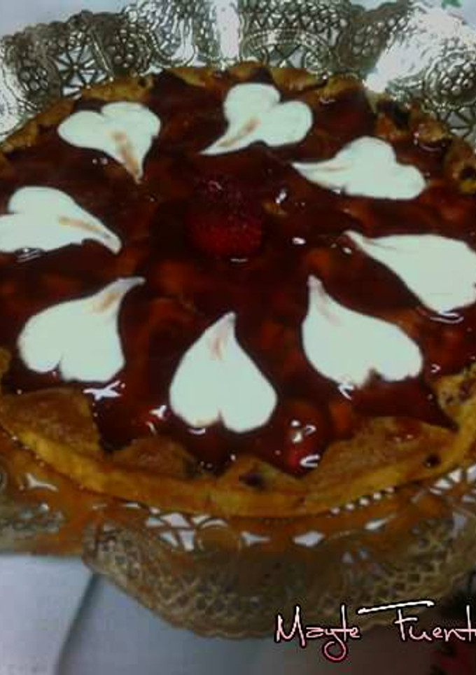 Una foto de Tarta de queso y fresas