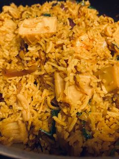 A picture of Jack-fruit biryani.