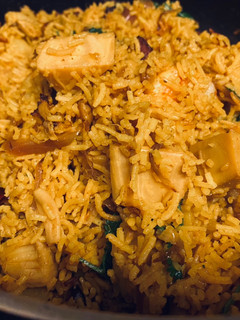 A picture of Jack-fruit biryani.