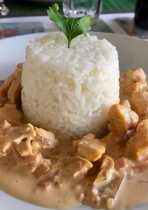 Una foto de Strogonoff de pollo