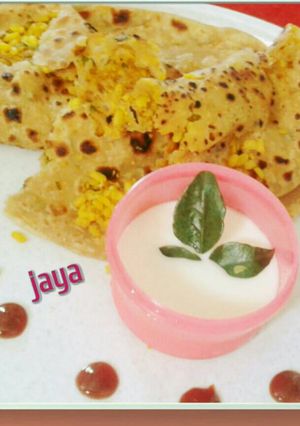A picture of Moong daal stuffing paratha.