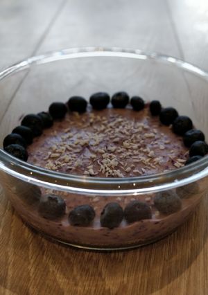 A picture of Vegan Blueberry Cheesecake.