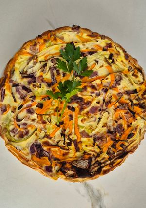 Une photo de Quiche Courgette Carotte au Curry