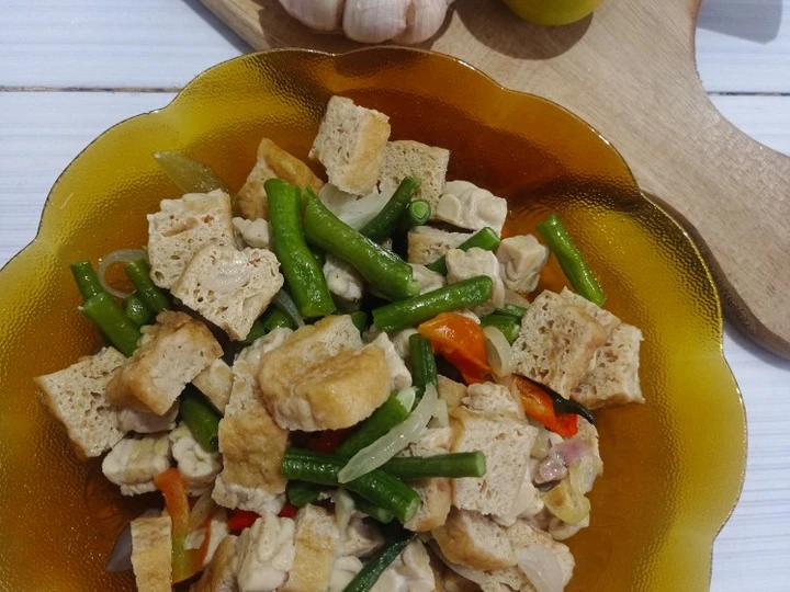 Langkah Mudah untuk Membikin Resep Tumis kacang panjang dan tahu tempe yang Enak Banget Anti Ribet, Lezat