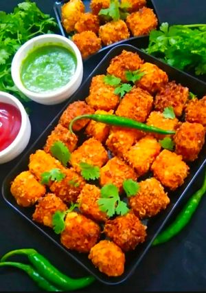 A picture of Paneer popcorn - A healthy starter snack for the party.