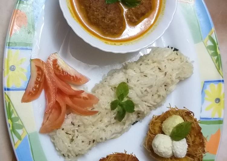 Step-by-Step Guide to Make Ultimate Ghiya paneer malai kofta with nest and jeera rice
