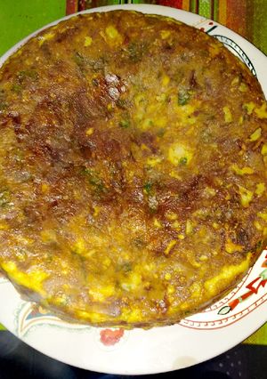 Una foto de Tortilla de coliflor y pollo