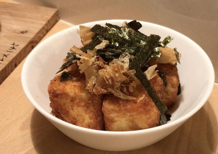 Pan fried crispy Japanese agedashi tofu
