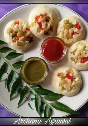 A picture of Rava Idali Stuffed Veg.