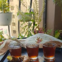A picture of Tulsi ginger kadha.