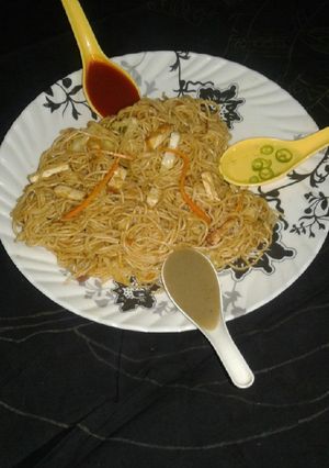 A picture of Noodles (Paneer noodles).