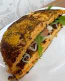Crepe de zanahoria relleno de salmón ahumado