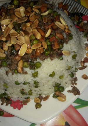 صورة لوصفة رز بالبازلاء أو البسلة