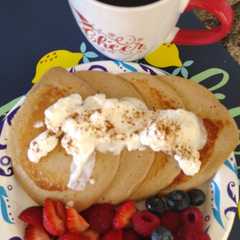 Una foto de Pancakes de avena y proteína