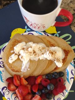 Una foto de Pancakes de avena y proteína