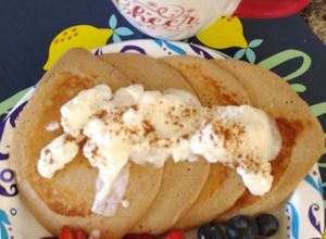 Una foto de Pancakes de avena y proteína