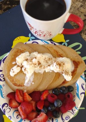 Una foto de Pancakes de avena y proteína