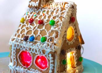 Update, Make Recipe Eggless Gingerbread House with icing Yummy