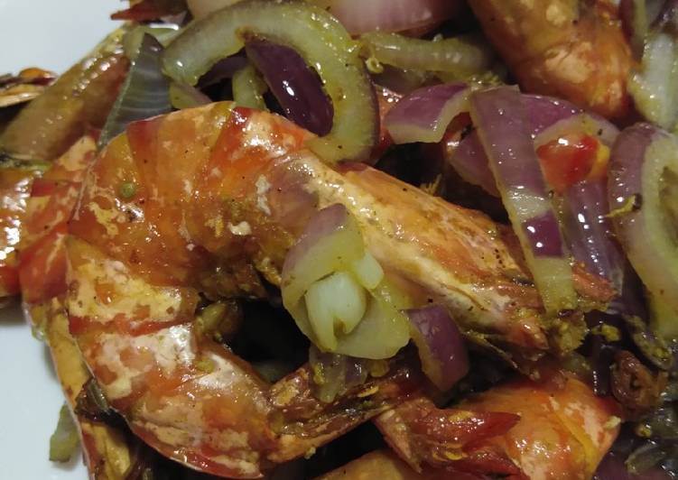 Resep Udang goreng bawang bombay yang Menggugah Selera
