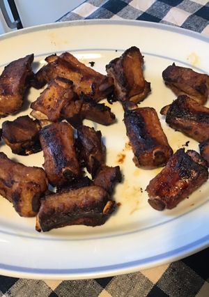 A picture of Grilled Pork Ribs with Homemade BBQ Sauce.