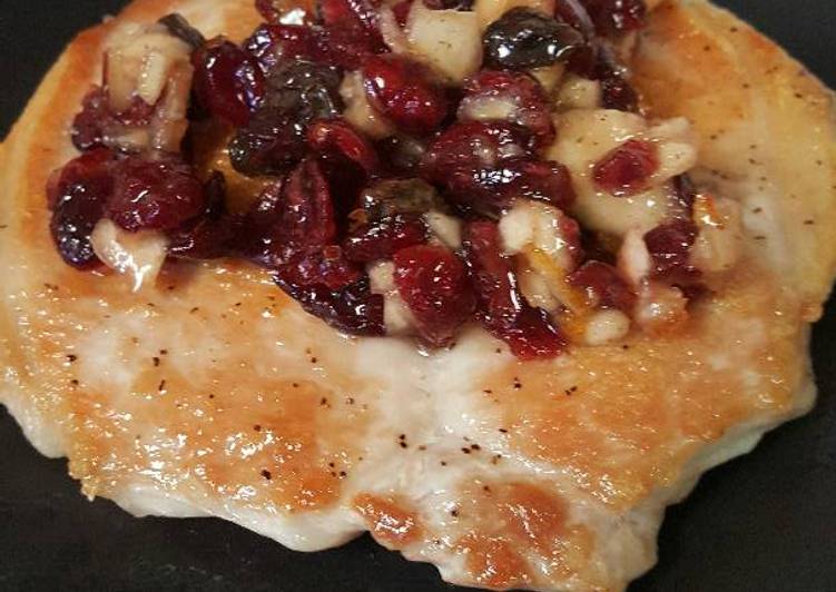 Recipe of Super Quick Homemade Pork Chops With Cranberry Apple Relish