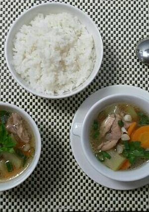 Foto resep Sup ayam labu siam #pr_recookmasakanberkuah