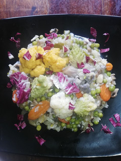 Una foto de Arroz con coliflor y champiñones