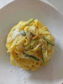 A picture of Tagliatelle with an orange aroma.