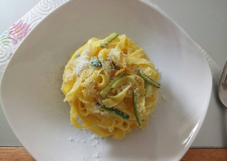 Steps to Prepare Super Quick Homemade Tagliatelle with an orange aroma