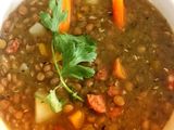 Sopita de Lentejas con vegetales y toque de chorizo Español 🥳🥳 #lentejaslovers