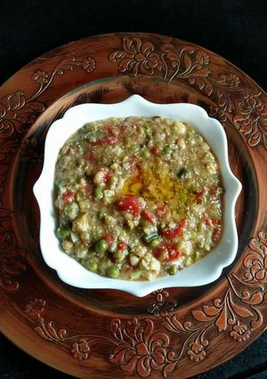 A picture of Mixed vegetables bajra khichdi.