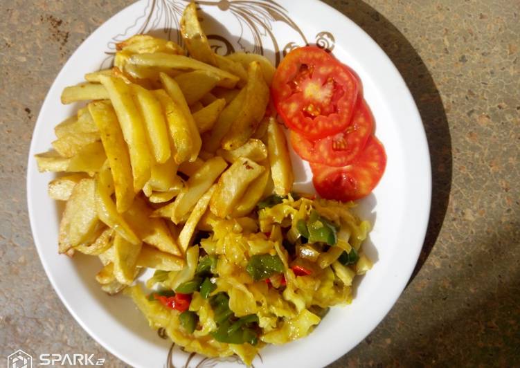 Recipe of Speedy Chips with cabbage sauce