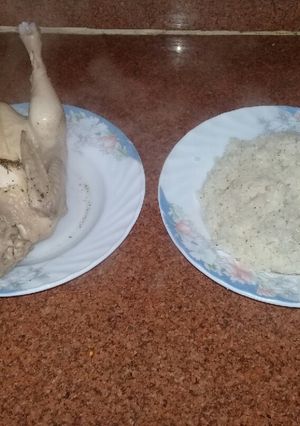 صورة لوصفة الرز الابيض من غير سمن مع الفراخ