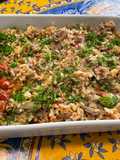 Riz à l’agneau, tomates, poivron, citron et épices