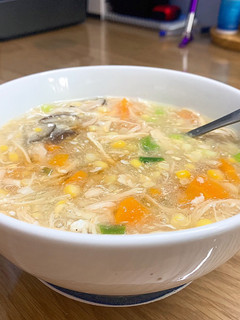 Hình của món Soup gà nấm rau củ.
