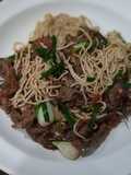 บะหมี่ผัดริบอาย,ต้นหอม - คีโต